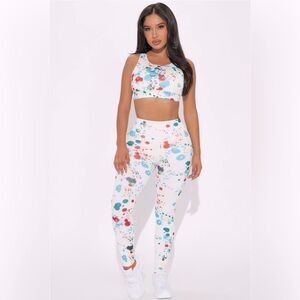 Colorful Abstract Paint Splatter Leggings